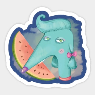 watermelon dog Sticker